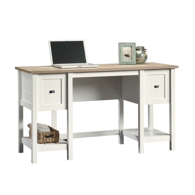 SAUDER WOODWORKING CO. 418072 Sauder Cottage Road 54inW Computer Desk, Soft White SAUDER WOODWORKING CO. 418072 Sauder Cottage Road 54inW Computer Desk, Soft White