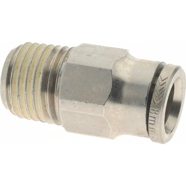 Norgren 101250828 Push-To-Connect Tube to Male & Tube to Male BSPT Tube Fitting: Adapter, Straight, 1/4" Thread