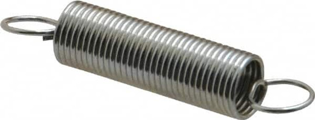 Gardner Spring E31C Extension Spring: 0.375" OD, 3.81 lb Max Load, 4.2" Extended Length, 0.0348" Wire Dia, Cross-Over