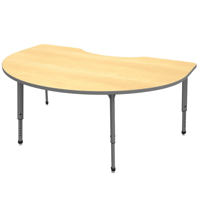 MARCO GROUP, INC. 38-2268-61-GRY Marco Group Apex Series Adjustable Height Kidney Table, Maple/Gray