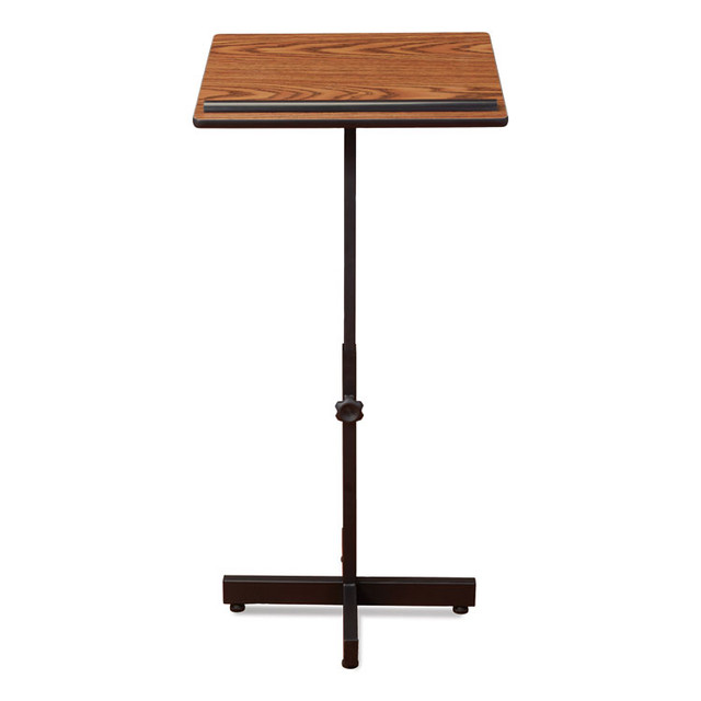 NATIONAL PUBLIC SEATING Oklahoma Sound® 70MO Portable Presentation Lectern Stand, 20 x 18.25 x 44, Medium Oak