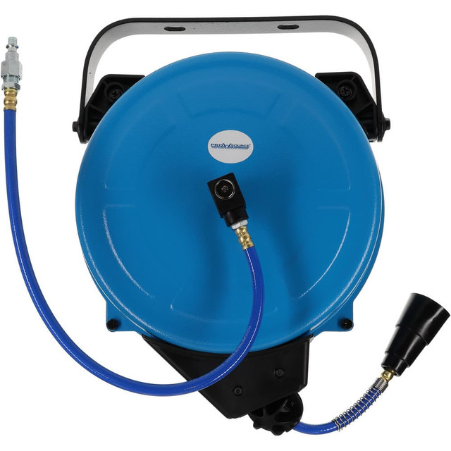 PRO-SOURCE 2810023410PRO Hose Reel with Hose: 1/4" ID Hose x 33', Spring Retractable