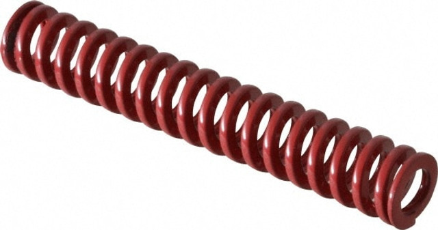 Dayton Lamina 9-0812-26 Die Spring: 1/2" Hole Dia, 9/32" Rod Dia, 3" Free Length, Red