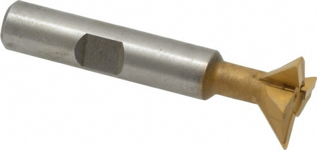 MSC CTDT750-45-TIN Dovetail Cutter: 45 °, 3/4" Cut Dia, 1/4" Cut Width, Carbide Tipped