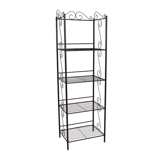 MONARCH PRODUCTS Monarch Specialties I 2103  70inH 4-Shelf Metal Etagere Bookcase With Scroll Motif, Copper