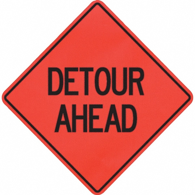 PRO-SAFE 07-800-4015-L Traffic Control Sign: Triangle, "Detour Ahead"