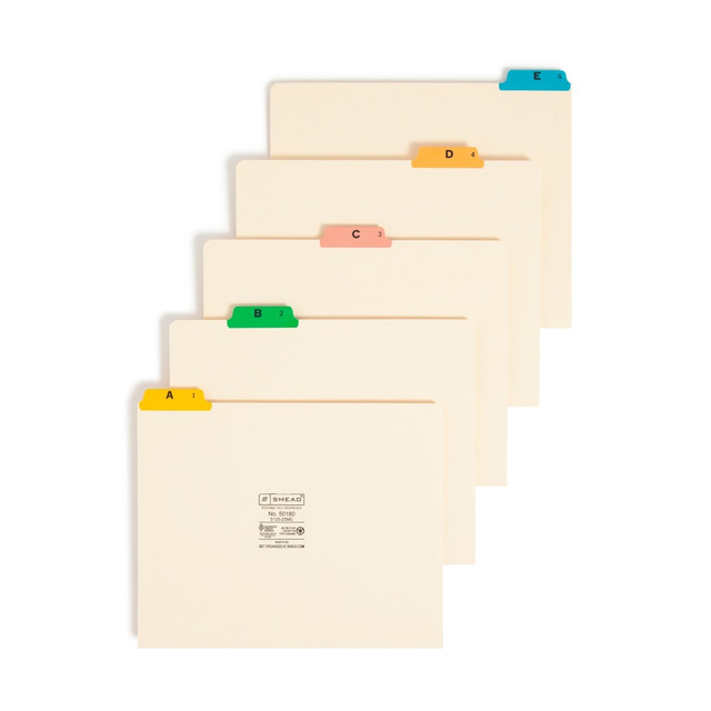 SMEAD MFG CO S125-25MC Smead A To Z File Guides With Color Tabs, 1/5-Cut Tabs, Letter Size, Manila, Pack Of 25 (50180) SMEAD MFG CO S125-25MC Smead A To Z File Guides With Color Tabs, 1/5-Cut Tabs, Letter Size, Manila, Pack Of 25 (50180)