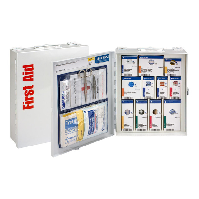 FIRST AID ONLY, INC. 90578 First Aid Only SmartCompliance Metal First Aid Cabinet,Medium, White, 94 Pieces