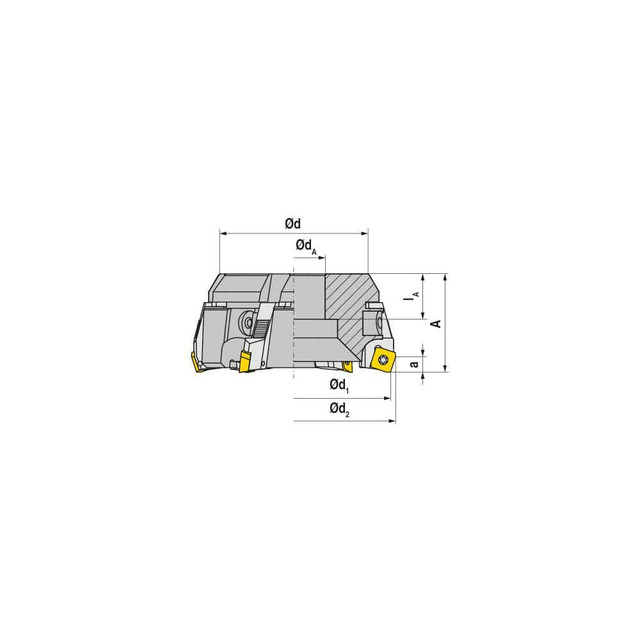 Ceratizit 70950310 Milling Cartridges & Cassettes; Product Type: Cassette ; Compatible Insert Style: SP.. ; Compatible Insert Size Code: 1204 ; Toolholder Style: A260 ; Insert Inscribed Circle: 0.4720in ; Indexable Mill Compatibility: Face Mill