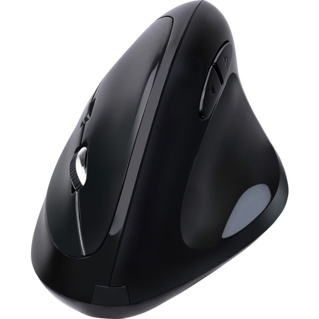 Control your computer, laptop or other compatible device from up to 30ft away with this wireless right-handed mouse from Adesso. The ergonomic design of this vertical right-handed mouse helps lessen fatigue for all-day comfort.  2400 dpi resolution allows precise movement.  Features optical technology for silky smooth movement.  Enjoy the freedom of wireless radio frequency (RF) connectivity found in most devices.  From controlling text size to image zoom, the 6-button scroll wheel makes it easy to perform tasks quickly.  Ergonomic right-handed design lets the mouse fit perfectly in your right hand.