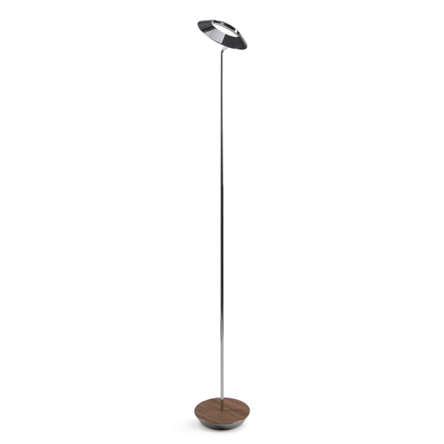 KONCEPT TECHNOLOGIES, INC. RYO-SW-CRM-OWT-FLR Koncept Royyo LED Floor Lamp, 45-1/2inH, Chrome Body/Oiled Walnut Base