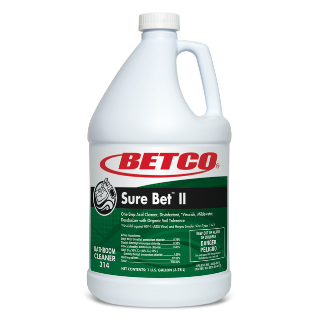 BETCO CORPORATION 3240400 Betco Sure Bet II Multipurpose Cleaner, Green, 1-Gallon Bottle, Case Of 4 Bottles BETCO CORPORATION 3240400 Betco Sure Bet II Multipurpose Cleaner, Green, 1-Gallon Bottle, Case Of 4 Bottles