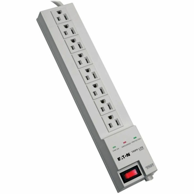 TRIPP LITE SK6-6 Eaton Tripp Lite Series Protect It! 8-Outlet Home Computer Surge Protector, 8 ft. (2.43 m) Cord, 1080 Joules, Space-Saving Plug - Receptacles: 8 x NEMA 5-15R - 1080J