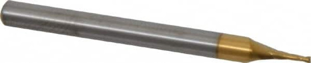 SGS 39303 Square End Mill: 1/32'' Dia, 5/64'' LOC, 1/8'' Shank Dia, 1-1/2'' OAL, 2 Flutes, Solid Carbide