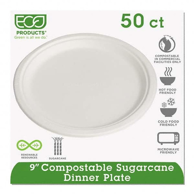 ECO PRODUCTS ECOEPP013PK Plate: Natural White, 50 Per Pack