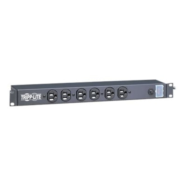 TRIPP LITE RS-1215  Power Strip Rackmount Metal 120V 5-15R 12 Outlet 15ft Cord 1URM - Power distribution strip (rack-mountable) - AC 120 V - input: NEMA 5-15 - output connectors: 12 (NEMA 5-15) - 15 ft cord - Canada, United States