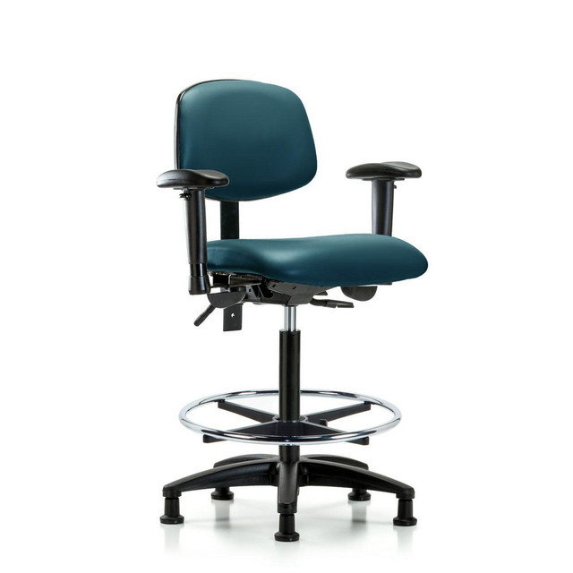 Blue Ridge Ergonomics MSC47915 Task Chair: Vinyl, Marine Blue