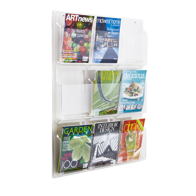 SAFCO PRODUCTS CO 5603CL Clear Literature Rack, Magazine, 9 Pockets SAFCO PRODUCTS CO 5603CL Clear Literature Rack, Magazine, 9 Pockets