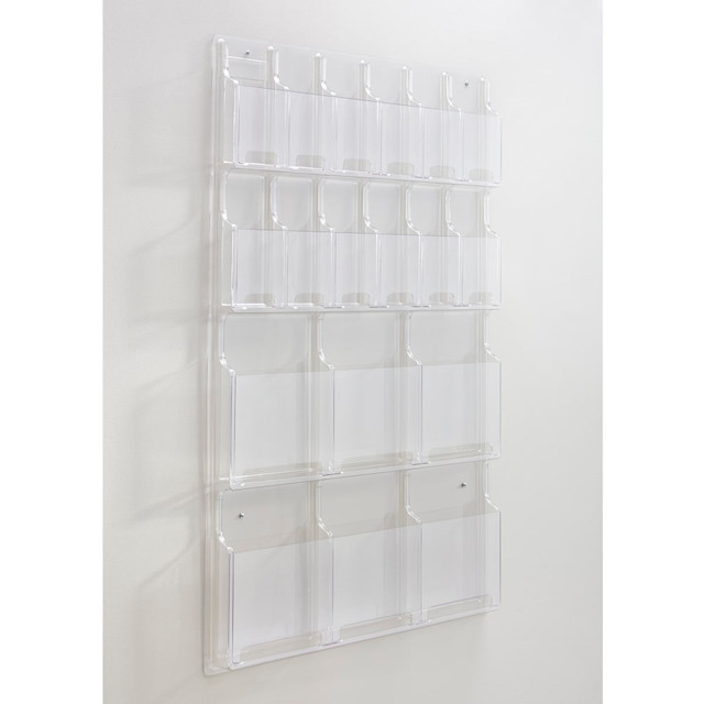 SAFCO PRODUCTS CO United Stationers 5600CL Clear Literature Rack, Combination, 6 Magazine Pockets, 12 Pamphlet Pockets