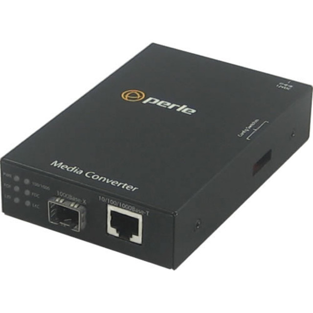 PERLE SYSTEMS Perle 05050194  S-1110-SFP Gigabit Ethernet Media Converter - 1 x Network (RJ-45) - 10/100/1000Base-T - 1 x Expansion Slots - 1 x SFP Slots - External, Rack-mountable
