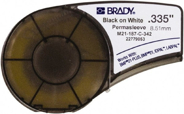 Brady 110924 Label Maker Label: White, Heat Shrinkable Polyolefin