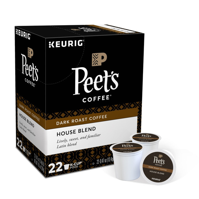 GREEN MOUNTAIN COFFEE ROASTERS, INC. 10099555065463 Peets Coffee & Tea Single-Serve Coffee K-Cup, House Blend, Carton Of 22