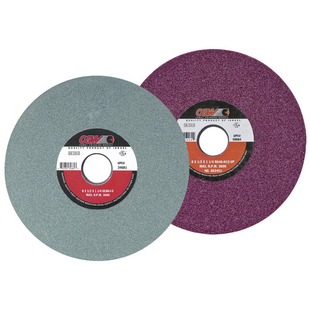 CGW Abrasives 34241 Surface Grinding Wheel: 14" Dia, 2" Thick, 5" Hole, 46 Grit, H Hardness