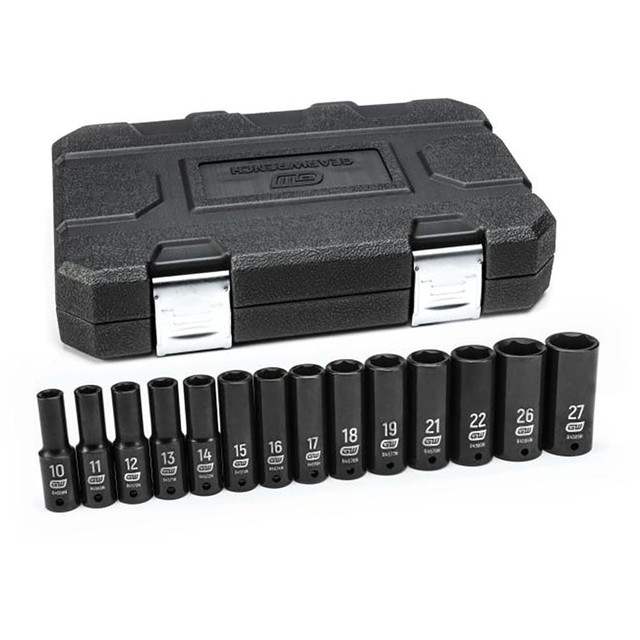 GEARWRENCH 84955N Deep Impact Socket Set: 14 Pc, 1/2" Drive, 10.00 to 27.00" Socket