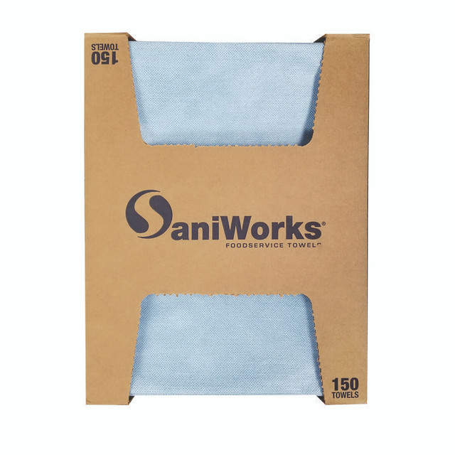 HOSPECO SaniWorks® NF310QCBA Deluxe Foodservice Wiper, 1-Ply, 13 x 21, Blue, 150/Carton