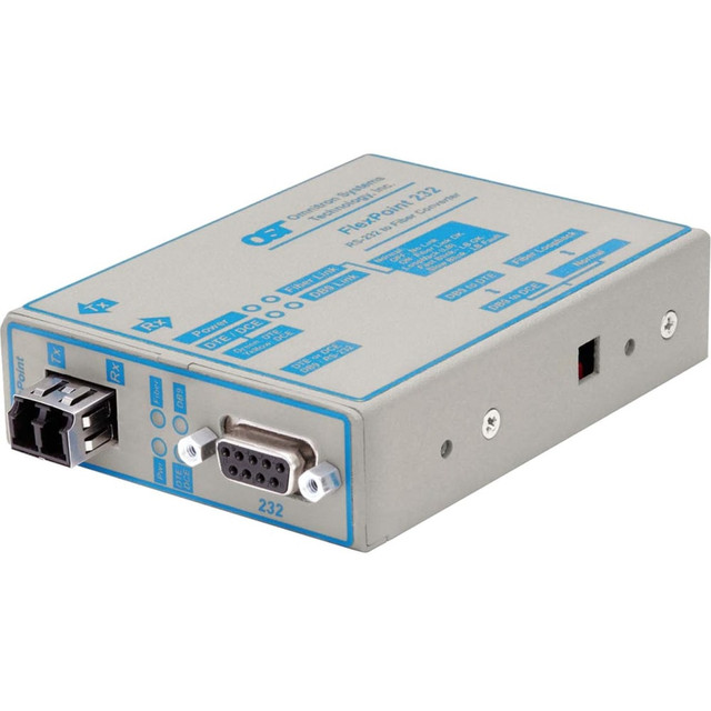 OMNITRON SYSTEMS TECHNOLOGY, INC. 4489-20 Omnitron FlexPoint RS-232 Serial Fiber Media Converter DB-9 LC Single-mode 30km - 1 x RS-232; 1 x LC Single-mode; No Power Adapter; Lifetime Warranty