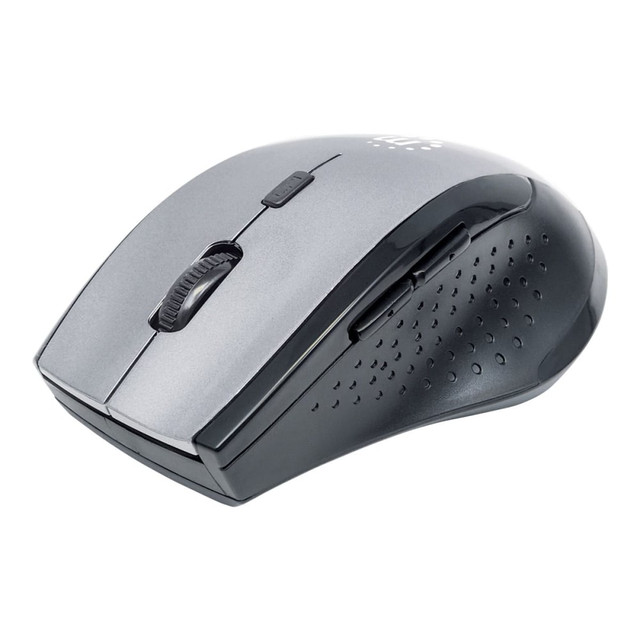 INTRACOM USA, INC. 179379 Manhattan Curve Wireless Optical Mouse - Optical - Wireless - Radio Frequency - Gray, Black - USB - 1600 dpi - Scroll Wheel - 5 Button(s)