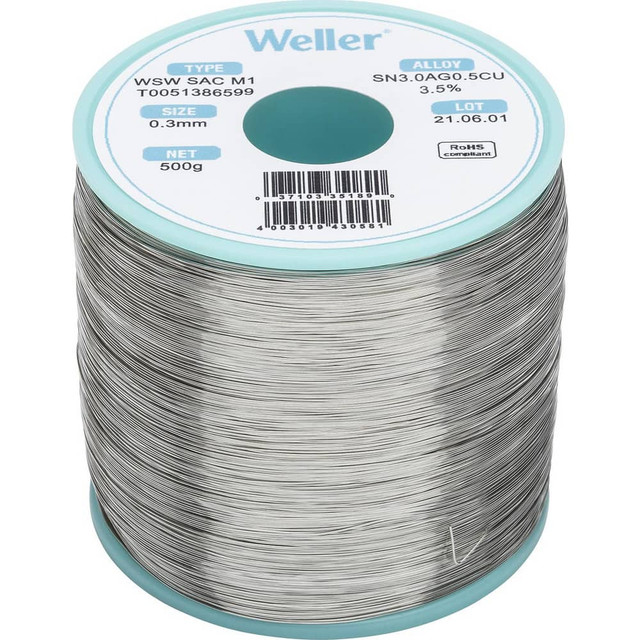 Weller T0051386599 Solder; Solder Type: Lead Free ; Material: Alloy ; Container Type: Spool ; Container Size: 500 g ; Minimum Melting Temperature: 422.6 ; Maximum Melting Temperature: 429.8