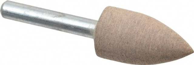 Cratex A12A80CXI 1/4 Mounted Point: 1-1/4" Thick, 1/4" Shank Dia, A12, 80 Grit, Medium