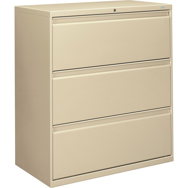 HNI CORPORATION HON 883LL  800 36inW x 19-1/4inD Lateral 3-Drawer File Cabinet With Lock, Putty