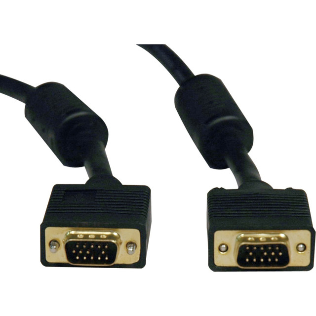 Durable molded connectors. Molded connectors on both ends of the cable enhance durability, preventing wear and tear from frequent connections and disconnections.  Compatible connectivity. The cable is equipped with male 15 pin HD D-Sub connectors on both ends, suitable for a wide range of devices that utilize this connector type.  Reliable construction. This VGA cable features double shielding, providing protection against electromagnetic interference and ensuring stable signal transmission.  High-quality signal transfer. Gold plating on the connectors helps to achieve superior conductivity, ensuring minimal signal loss and high-quality video output.
