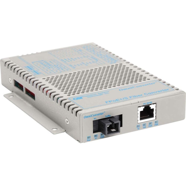 OMNITRON SYSTEMS TECHNOLOGY, INC. Omnitron 9330-1-11  OmniConverter 10/100 PoE+ Ethernet Single-Fiber Media Converter Switch RJ45 SC Single-Mode BiDi 20km - 1 x 10/100BASE-TX; 1 x 100BASE-BX-U (1310/1550); US AC Powered; Lifetime Warranty