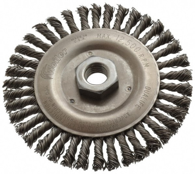 Weiler 94660 Wheel Brush: 5" Wheel Dia, Knotted