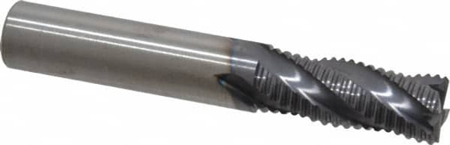 RobbJack STR-404-14-A Square End Mill: 7/16'' Dia, 1'' LOC, 7/16'' Shank Dia, 2-3/4'' OAL, 4 Flutes, Solid Carbide