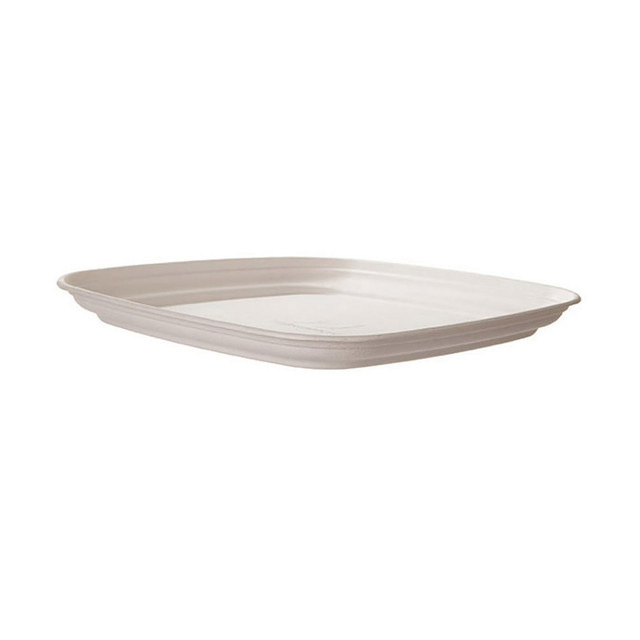 ECO-PRODUCTS, INC. EP-SCTRS14NFA Eco-Products Vanguard Regalia Sugarcane Trays, 14in, White, Pack Of 100 Trays
