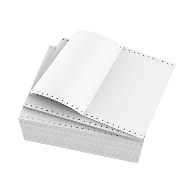 DOMTAR PAPER COMPANY, LLC Domtar 955027  Continuous Form Paper, Standard Perforation, 5 1/2in x 9 1/2in, 20 Lb, Blank White, Carton Of 5,400 Forms