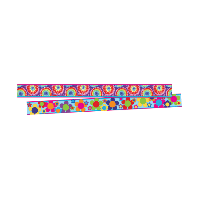 Creating an inviting classroom is an easy way to engage students. This colorful set comes with 3in x 35in pieces that can be used to decorate your bulletin board, whiteboard or door frame.  Surround your bulletin board, window or door frame or desk area with these colorful, decorative strips.  Made of durable cardstock to last the entire academic year.  Double-sided design with coordinating prints.  Includes 3in x 35in strips.  Includes enough strips to offer 70ft of border.