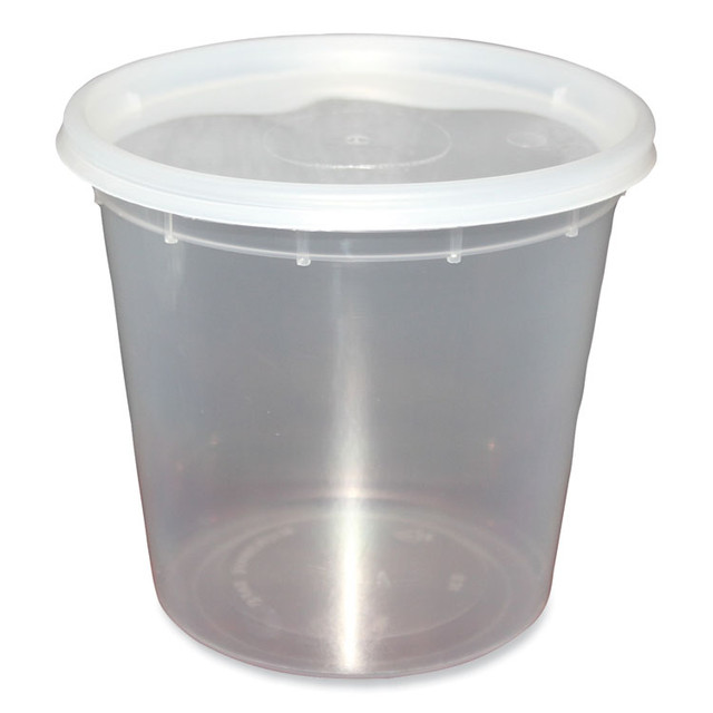 GEN DELI24OZ Plastic Deli Container with Lid, 24 oz, Clear, Plastic, 240/Carton