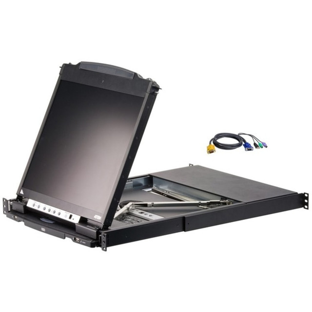 ATEN TECHNOLOGIES CL5808NCKIT ATEN CL5808NCKIT Dual Rail Rackmount LCD-TAA Compliant - 8 Computer(s) - 19in LCD - 1280 x 1024 - 2 x USB - Daisy Chain120 V AC, 230 V AC Input Voltage - PC, Mac, Sun - Metal, Plastic - TAA Compliant