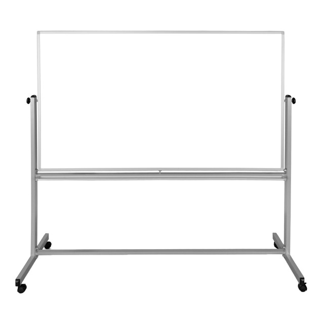 3M CO Luxor MB7240WW  Double-Sided Magnetic Mobile Dry-Erase Whiteboard, 40in x 72in, Aluminum Frame With Silver Finish