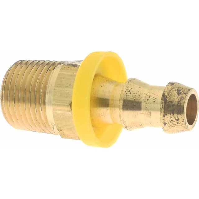 CerroBrass P-301-66 Barbed Push-On Hose Male Connector: 3/8" NPTF, Brass, 3/8" Barb
