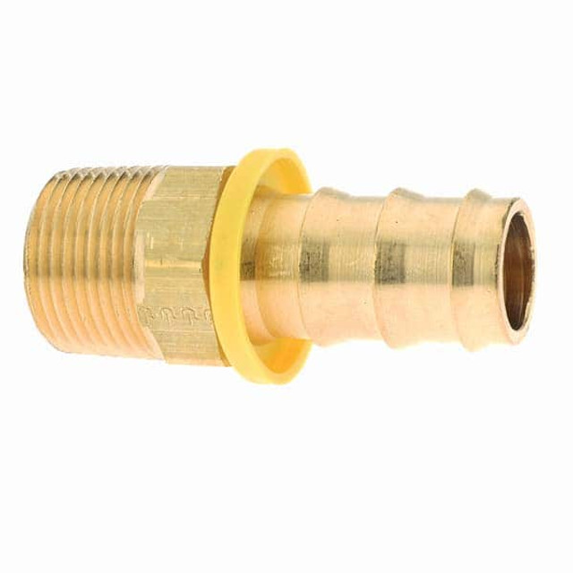 Parker PP-00032 Barbed Push-On Hose Male Rigid: 3/4-14 Male NPTF, Brass, 3/4" Barb