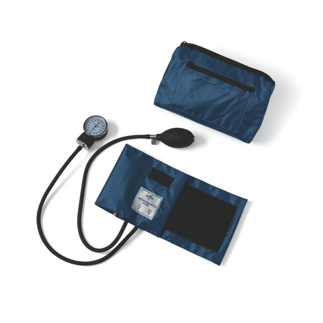MEDLINE INDUSTRIES, INC. MDS9106 Medline Compli-Mates Handheld Aneroid Sphygmomanometer, Adult, Navy Blue MEDLINE INDUSTRIES, INC. MDS9106 Medline Compli-Mates Handheld Aneroid Sphygmomanometer, Adult, Navy Blue
