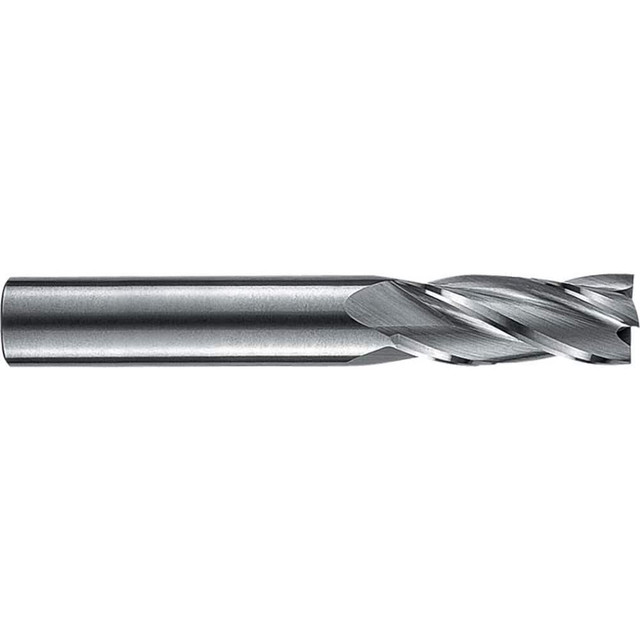 RobbJack TR-404-08 Square End Mill: 1/4'' Dia, 3/4'' LOC, 1/4'' Shank Dia, 2-1/2'' OAL, 4 Flutes, Solid Carbide