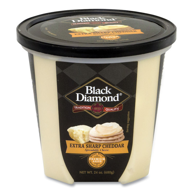 PARMALAT CANADA, INC. Black Diamond® 90200077 Extra Sharp White Cheddar Cheese Spread, 24 oz Tub