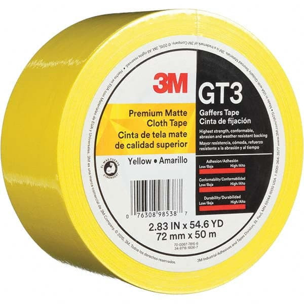 3M Gaffers Tape: 72 mm Wide, 50 m Long, Yellow 7010312519